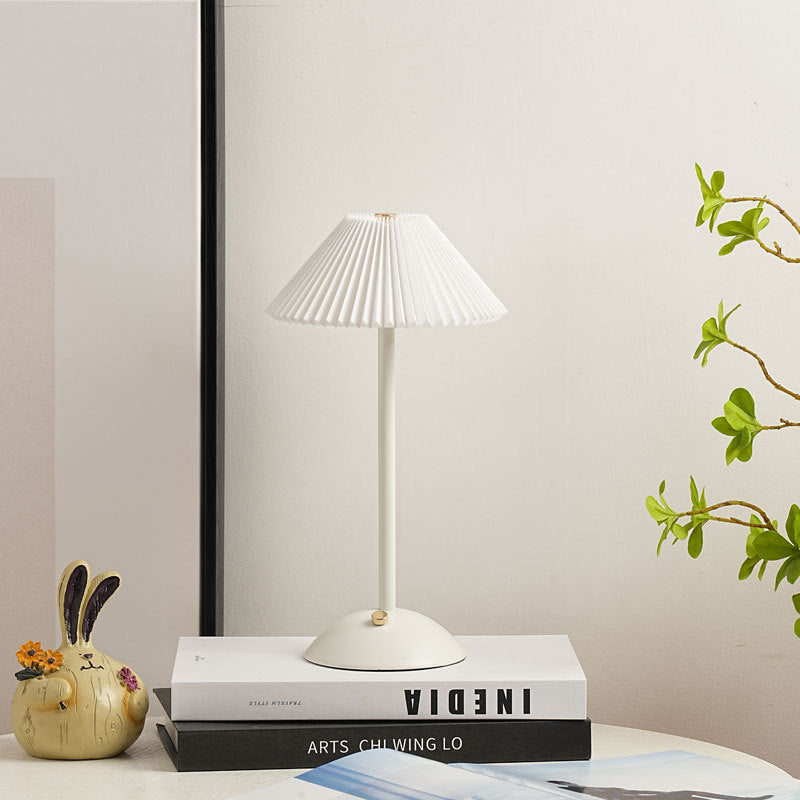 Contemporary Scandinavian Rechargeable Cone LED Table Lamp for Bedroom