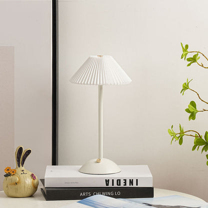 Contemporary Scandinavian Rechargeable Cone LED Table Lamp for Bedroom