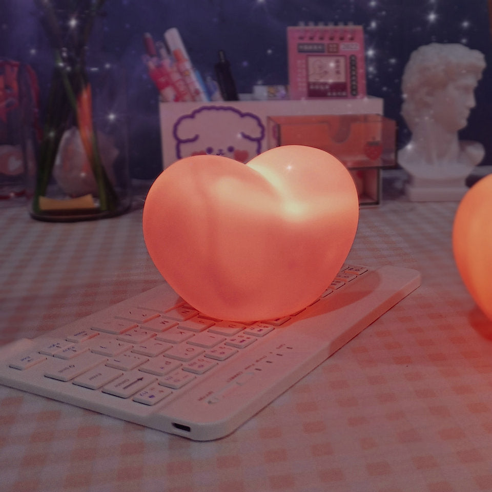 Moderne Silicone Creative Heart LED Night Light Table Lamp