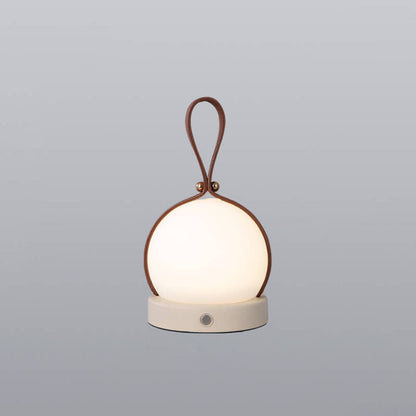 Portable LED USB Night Light Table Lamp - Simple Round Faux Leather