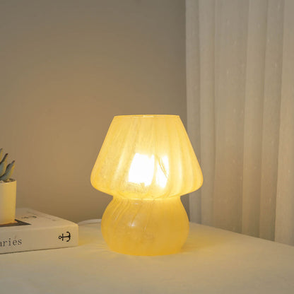 Modern Simplicity Glass Mushroom 1-Light Table Lamp Bedroom