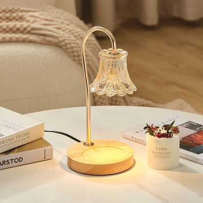 Modern Creative Simple Solid Wood Lily 1-Light Table Lamp