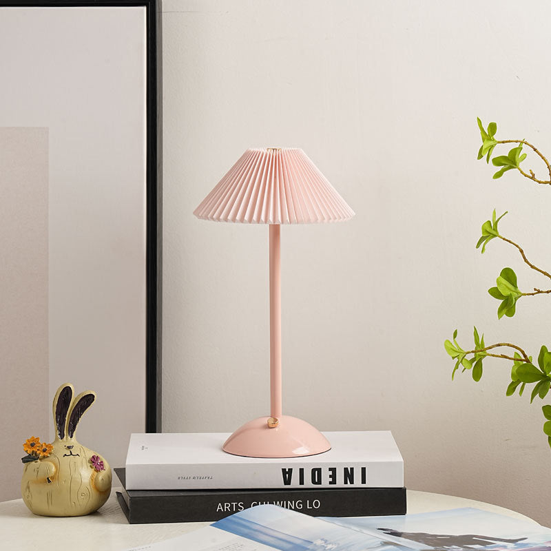 Contemporary Scandinavian Rechargeable Cone LED Table Lamp for Bedroom