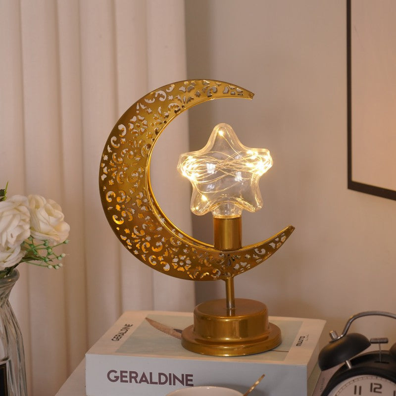Muslim Festival Iron Moon Light Orb LED Table Lamp