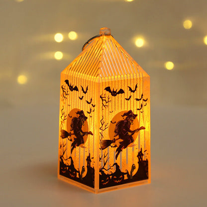 Halloween Pumpkin Portable Skeleton Witch Lantern Decoration Lights