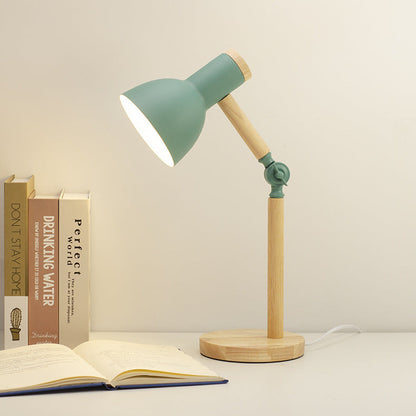 Modern Minimalist Rotatable Wood Iron LED Table Lamp