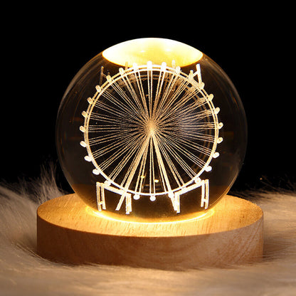 Creative Decorative Star System Crystal Ball USB LED Table Lamp