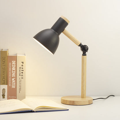 Modern Minimalist Rotatable Wood Iron LED Table Lamp