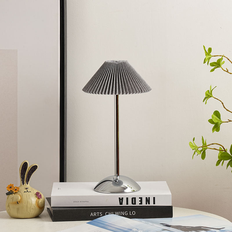Contemporary Scandinavian Rechargeable Cone LED Table Lamp for Bedroom
