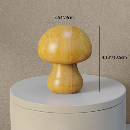 Contemporary Creative Mushroom Rubberwood LED Table Lamp