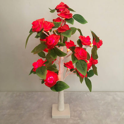 Decorative LED Rose Table Lamp - Battery Operated Light