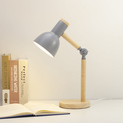 Modern Minimalist Rotatable Wood Iron LED Table Lamp