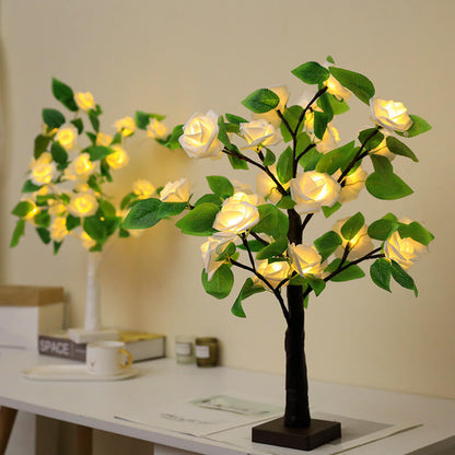 Decorative LED Rose Table Lamp - Battery Operated Light