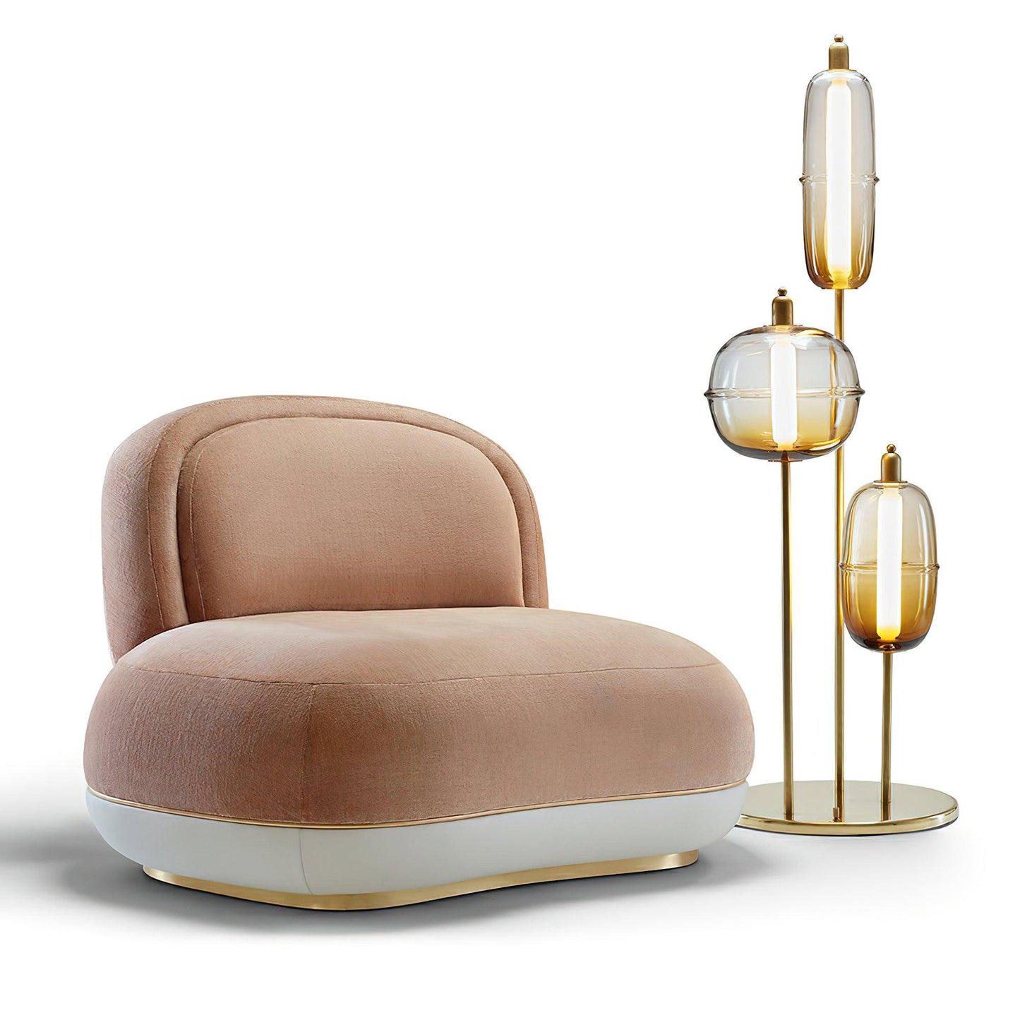 Sanfu Floor Lamp - Elegant LED Indoor Lighting, Gold Finish