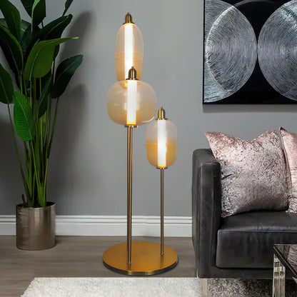 Sanfu Floor Lamp - Elegant LED Indoor Lighting, Gold Finish