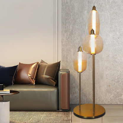 Sanfu Floor Lamp - Elegant LED Indoor Lighting, Gold Finish