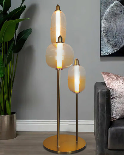 Sanfu Floor Lamp - Elegant LED Indoor Lighting, Gold Finish