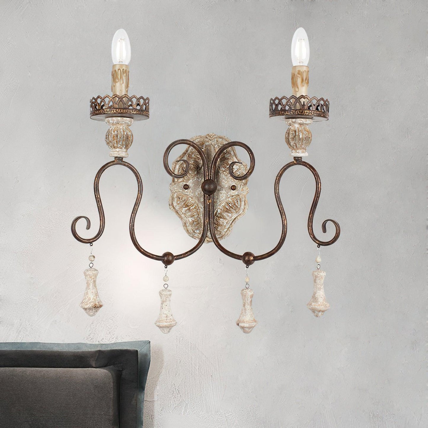 Santa Trinita Sconce Wall Light - LED, Aged Silver Finish