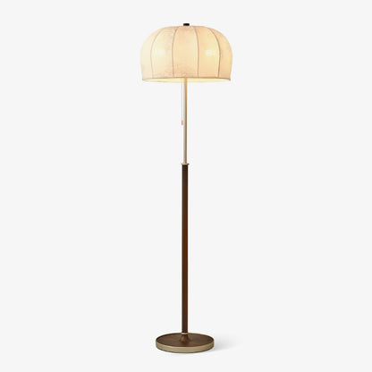Scandicci Floor Lamp with Fabric Shade and Wooden Base
