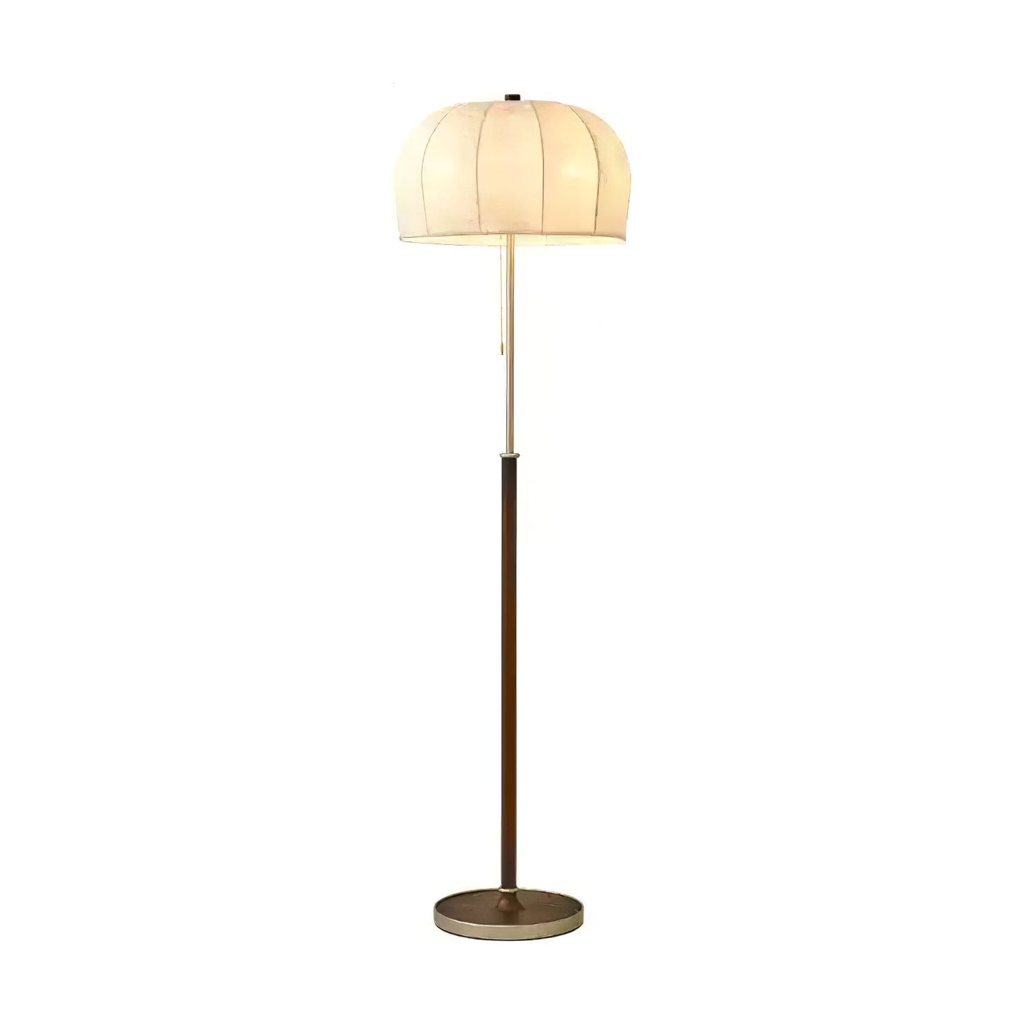 Scandicci Floor Lamp with Fabric Shade and Wooden Base