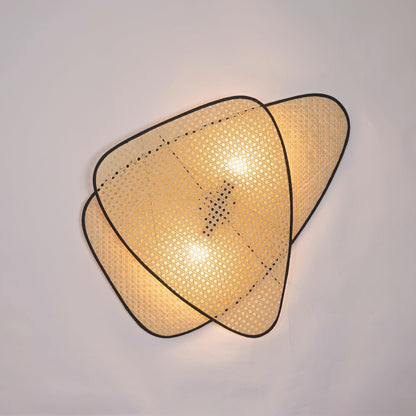 Screen Cannage Sconce Light - Vintage Bamboo Wall Fixture