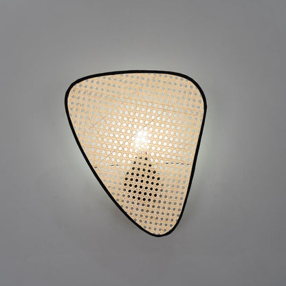 Screen Cannage Sconce Light - Vintage Bamboo Wall Fixture