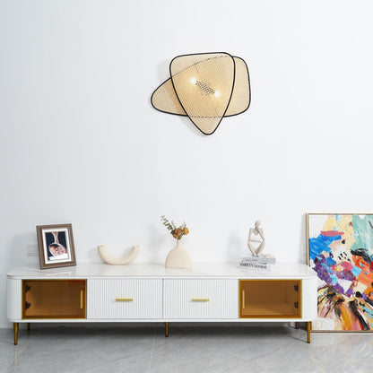 Screen Cannage Sconce Light - Vintage Bamboo Wall Fixture