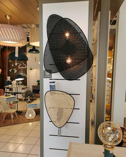 Screen Cannage Sconce Light - Vintage Bamboo Wall Fixture