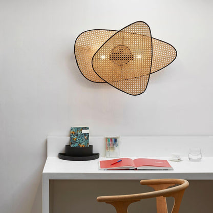 Screen Cannage Sconce Light - Vintage Bamboo Wall Fixture