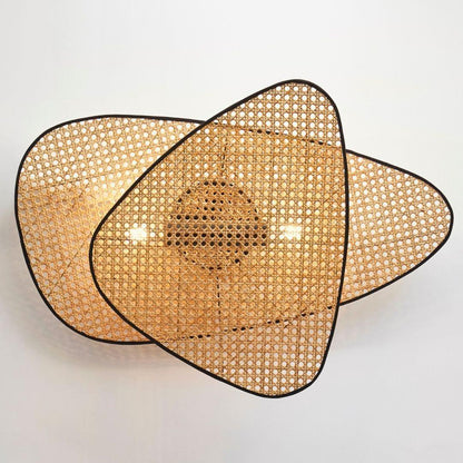 Screen Cannage Sconce Light - Vintage Bamboo Wall Fixture