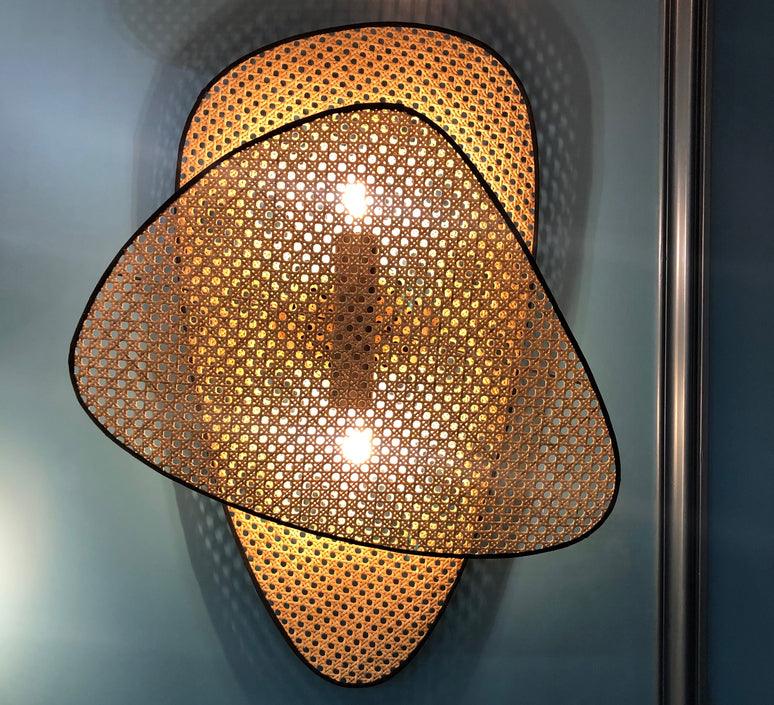 Screen Cannage Sconce Light - Vintage Bamboo Wall Fixture