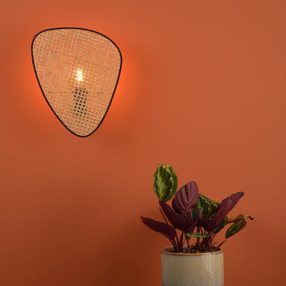 Screen Cannage Sconce Light - Vintage Bamboo Wall Fixture