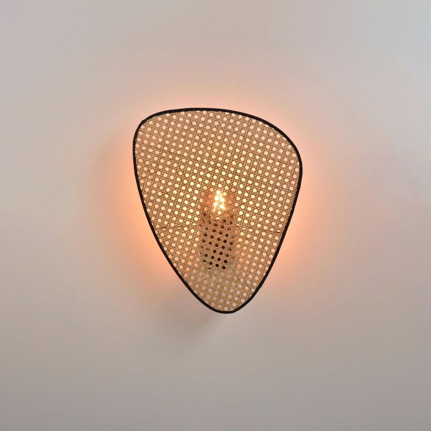 Screen Cannage Sconce Light - Vintage Bamboo Wall Fixture