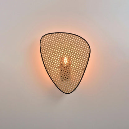 Screen Cannage Sconce Light - Vintage Bamboo Wall Fixture