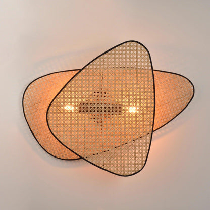 Screen Cannage Sconce Light - Vintage Bamboo Wall Fixture