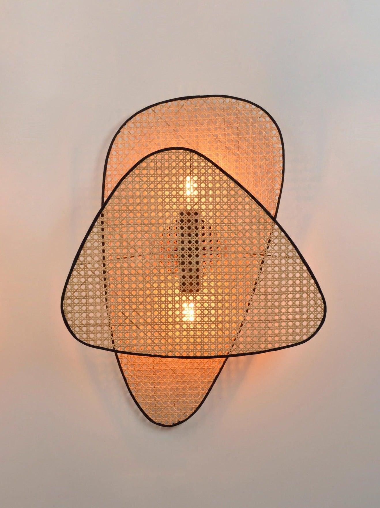 Screen Cannage Sconce Light - Vintage Bamboo Wall Fixture