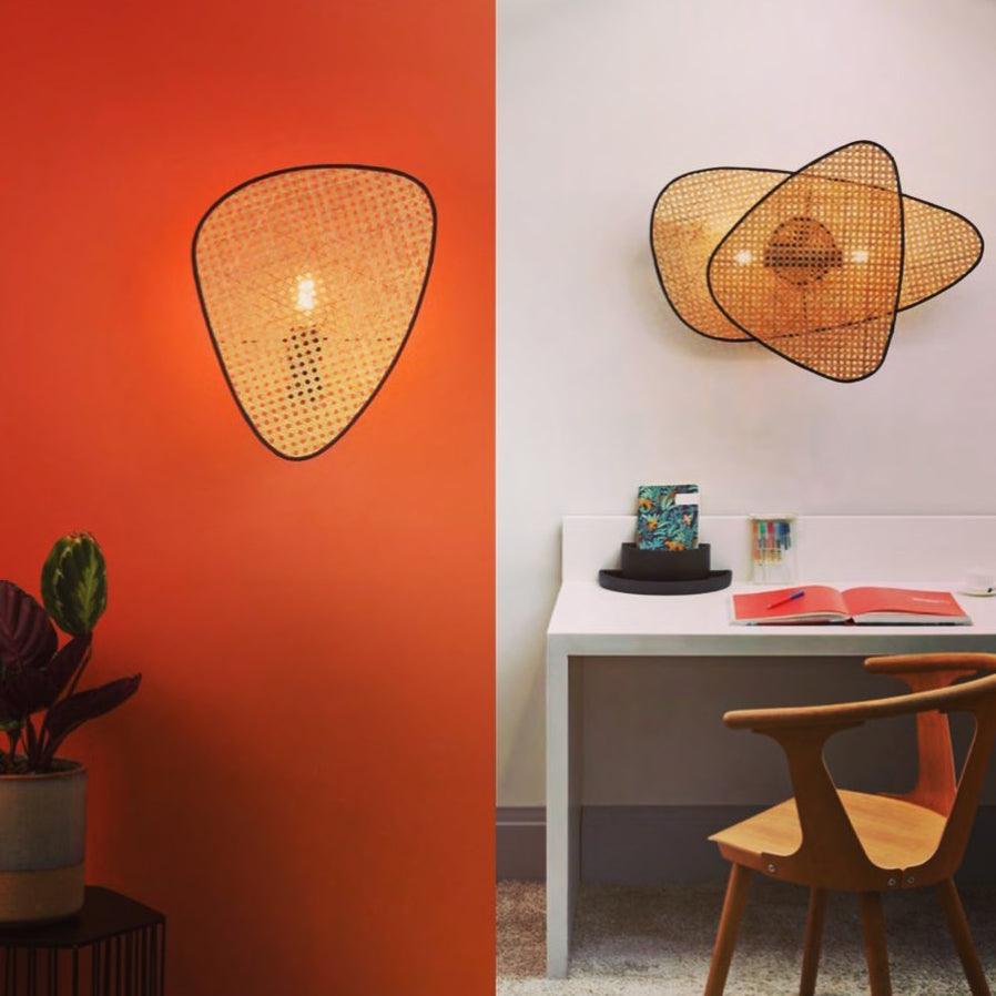 Screen Cannage Sconce Light - Vintage Bamboo Wall Fixture