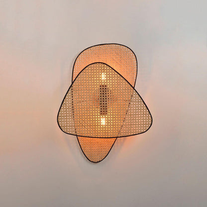 Screen Cannage Sconce Light - Vintage Bamboo Wall Fixture