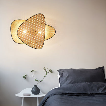 Screen Cannage Sconce Light - Vintage Bamboo Wall Fixture