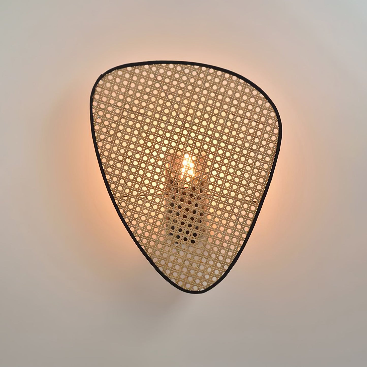 Screen Cannage Sconce Light - Vintage Bamboo Wall Fixture