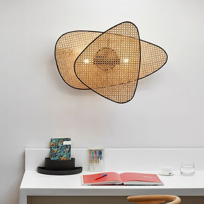 Screen Cannage Sconce Light - Vintage Bamboo Wall Fixture
