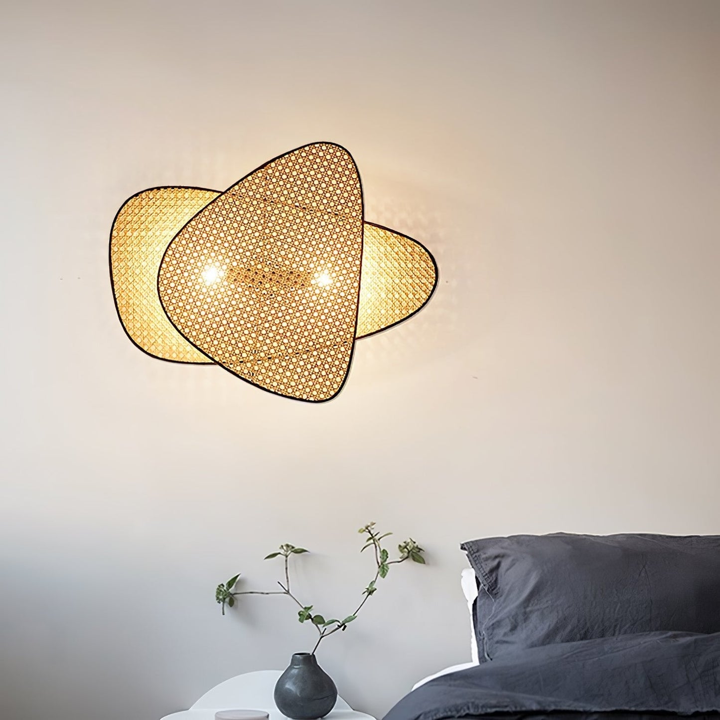 Screen Cannage Sconce Light - Vintage Bamboo Wall Fixture