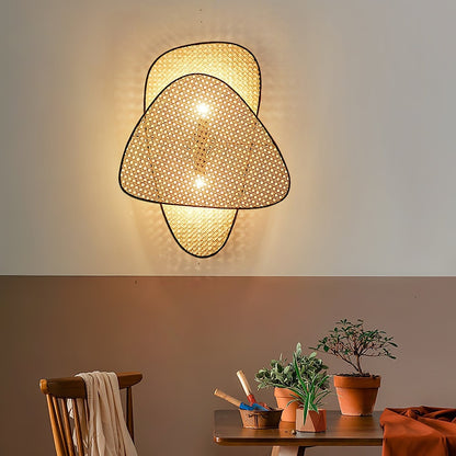 Screen Cannage Sconce Light - Vintage Bamboo Wall Fixture