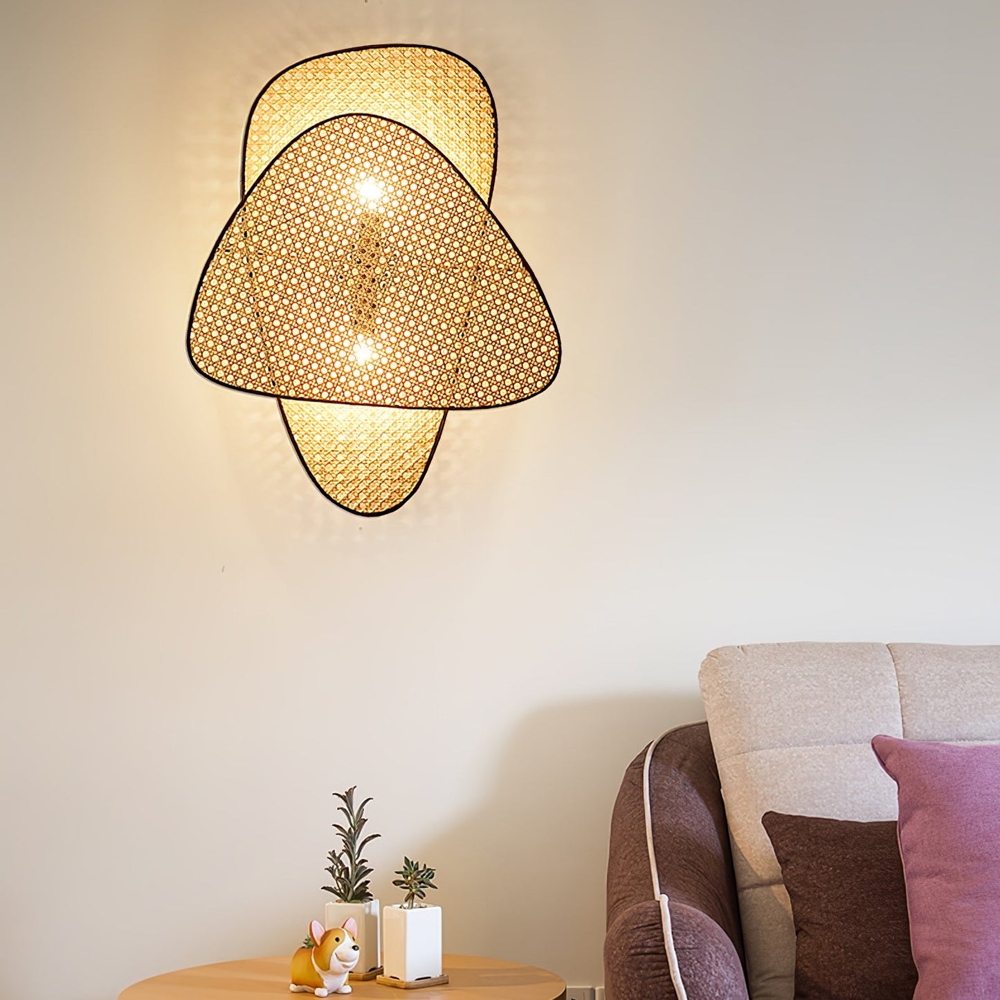 Screen Cannage Sconce Light - Vintage Bamboo Wall Fixture