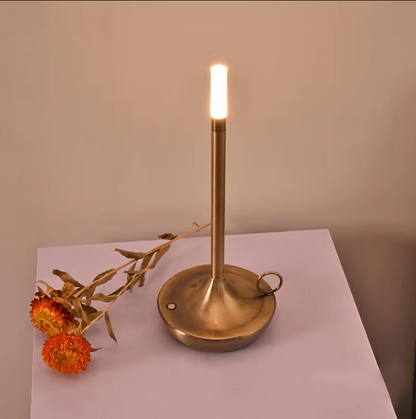 Rechargeable Candle Table Lamp - Modern Dimmable Light for Bedroom & Camping