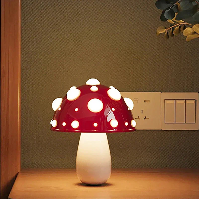 LED Mushroom Lamp Rechargeable USB for Bedroom Lighting