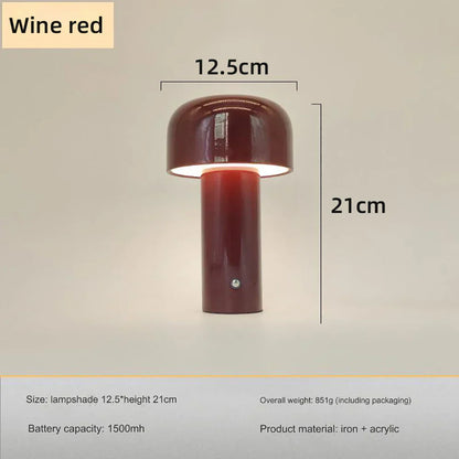 Pilz LED Rechargeable Table Lamp with Dimmable Touch Control