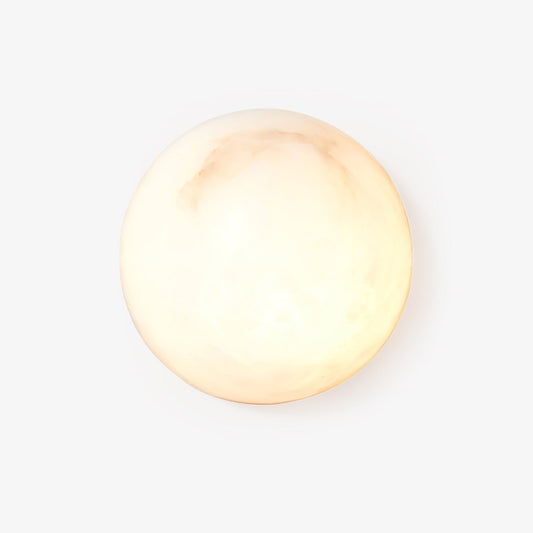 Semicircular Alabaster Wall Lamp with Integrated LED Lighting