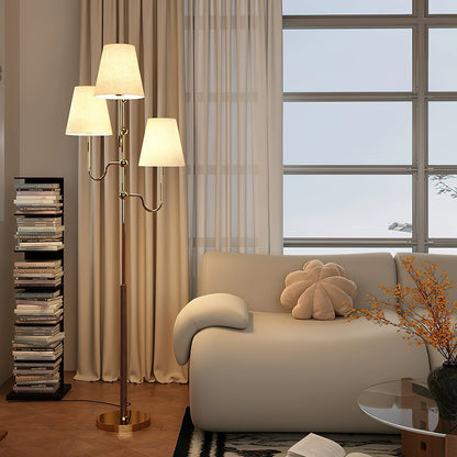 Serenade Floor Lamp with LED, Indoor, Walnut and Gold Finish