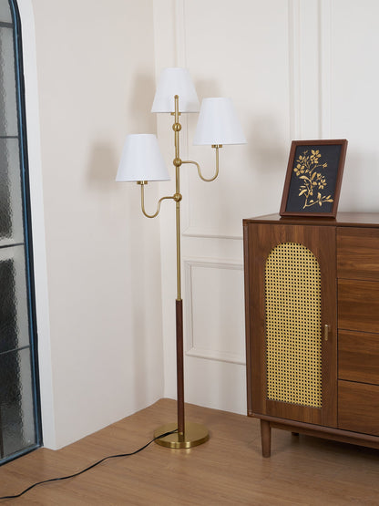 Serenade Floor Lamp with LED, Indoor, Walnut and Gold Finish